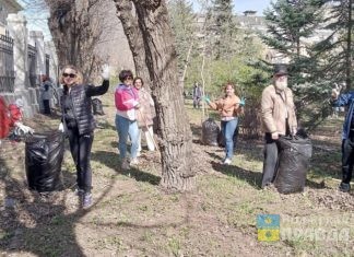 В Волжском коллектив ДК «ВГС» навел порядок в старом парке