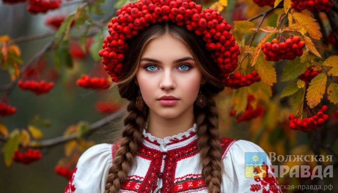 девушка-рябина, осень_ас