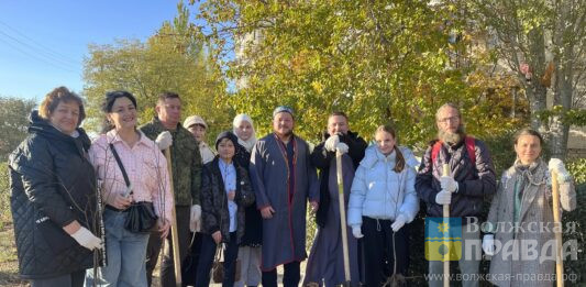 Представители национальных диаспор и религиозных конфессий высадили в Волжском липы и спиреи