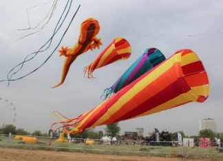 40-метровый синий кит так и не показался в небе Волжского: кайт-шоу помешал сильный ветер