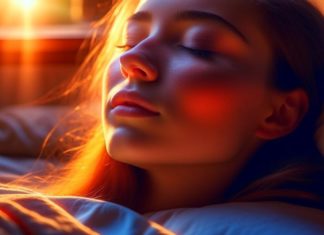 девушка спит и видит сон