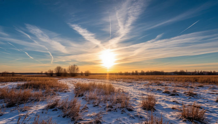 степь, зима, природа